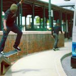 Crooked grind skateboard